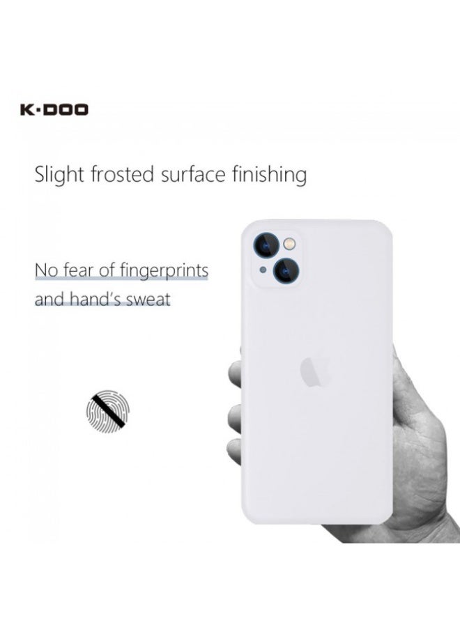 K-Doo غطاء جلد رقيق للغاية لجهاز آيفون 13، مضاد للانزلاق، تغطية كاملة، أبيض - Image 3